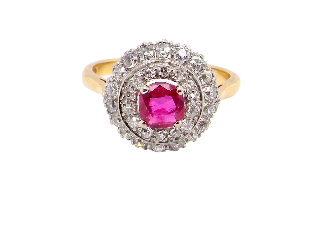 ruby and diamond cluster ring