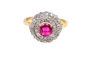 ruby and diamond cluster ring