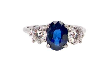 sapphire and diamond trilogy ring