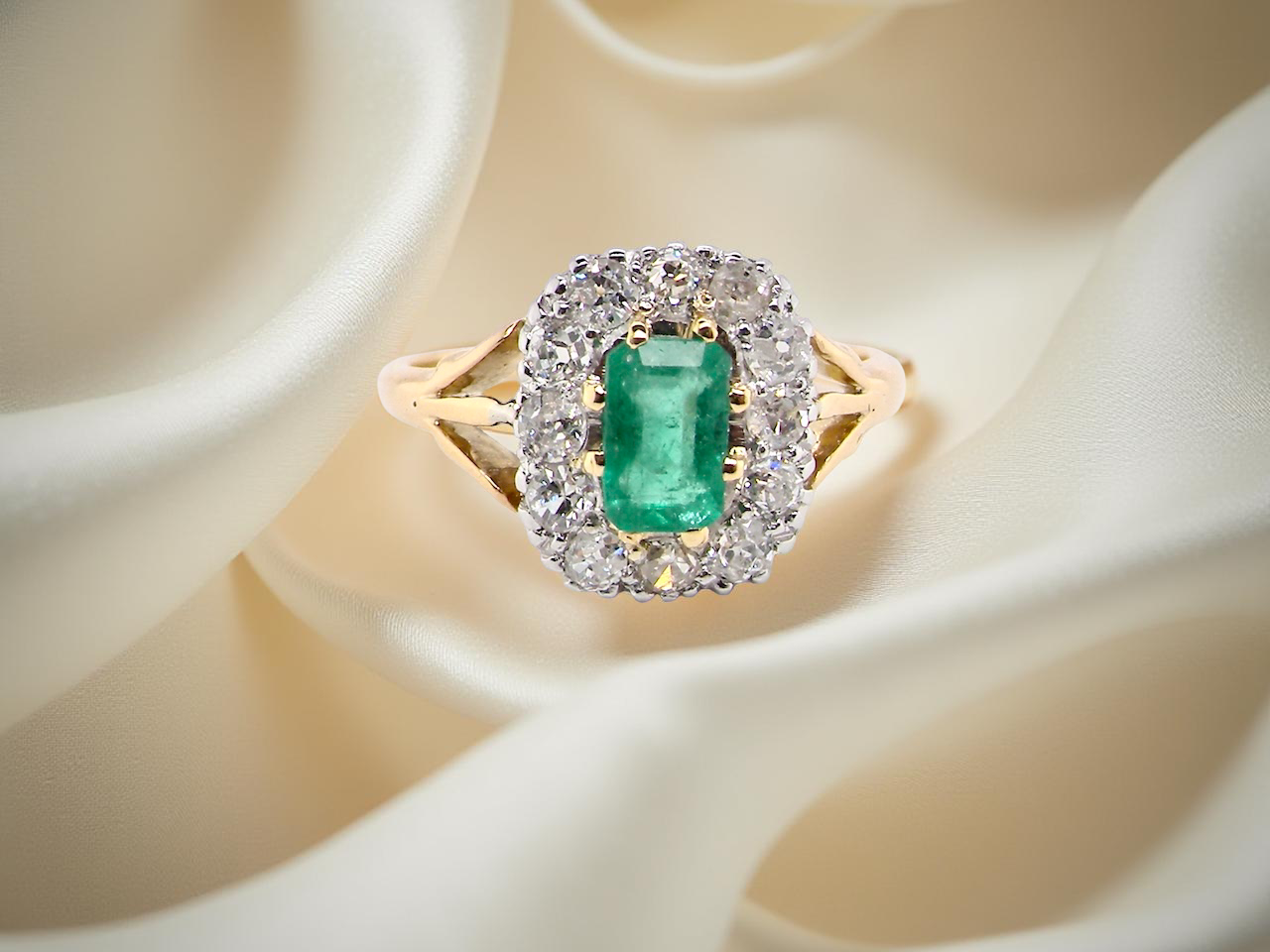 A vintage Emerald and Diamond ring