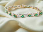 A white gold Emerald and Diamond bracelet