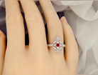 An Art Deco style Ruby and Diamond ring