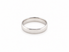 A classic flat-band wedding ring in polished metal, shown on a clean white background.