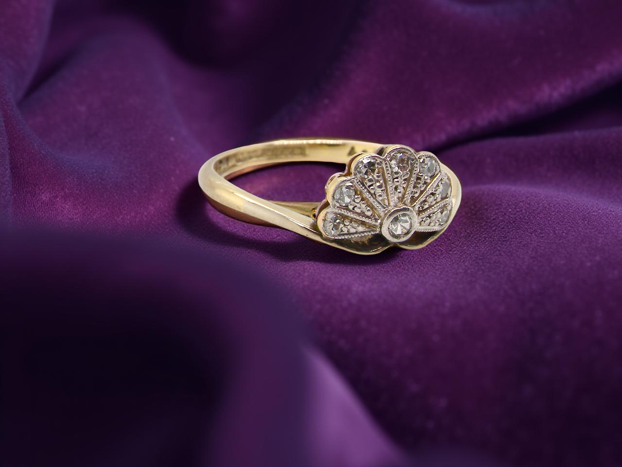 Edwardian Fan shaped Diamond Ring 1