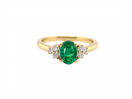 A pretty Emerald and Diamond ring