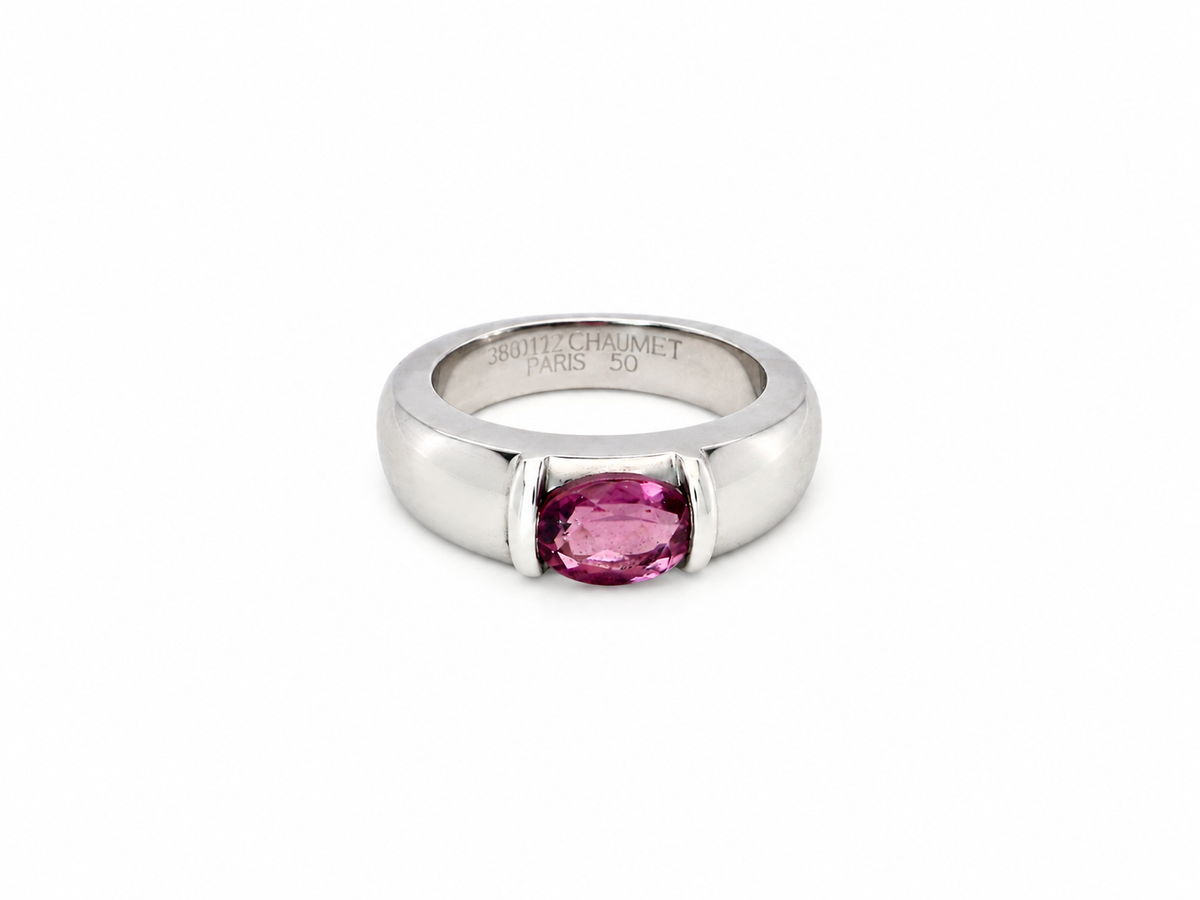 From the House of Chaumet, Paris, a  solitaire ring.