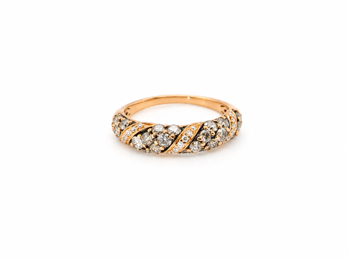 From the Le Vian Collection a delightful 14 carat rose gold half hoop ring.&nbsp;

