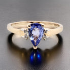 Gold Tanzanite and Diamond Ring