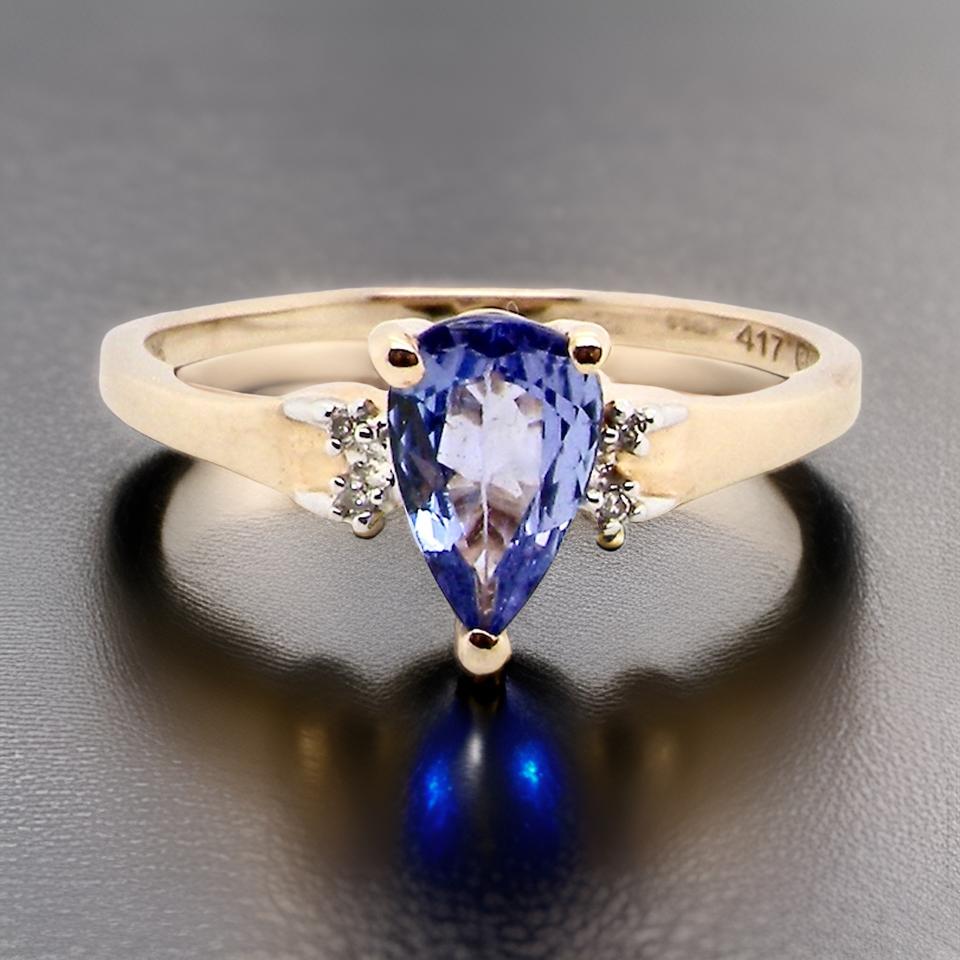 Gold Tanzanite and Diamond Ring