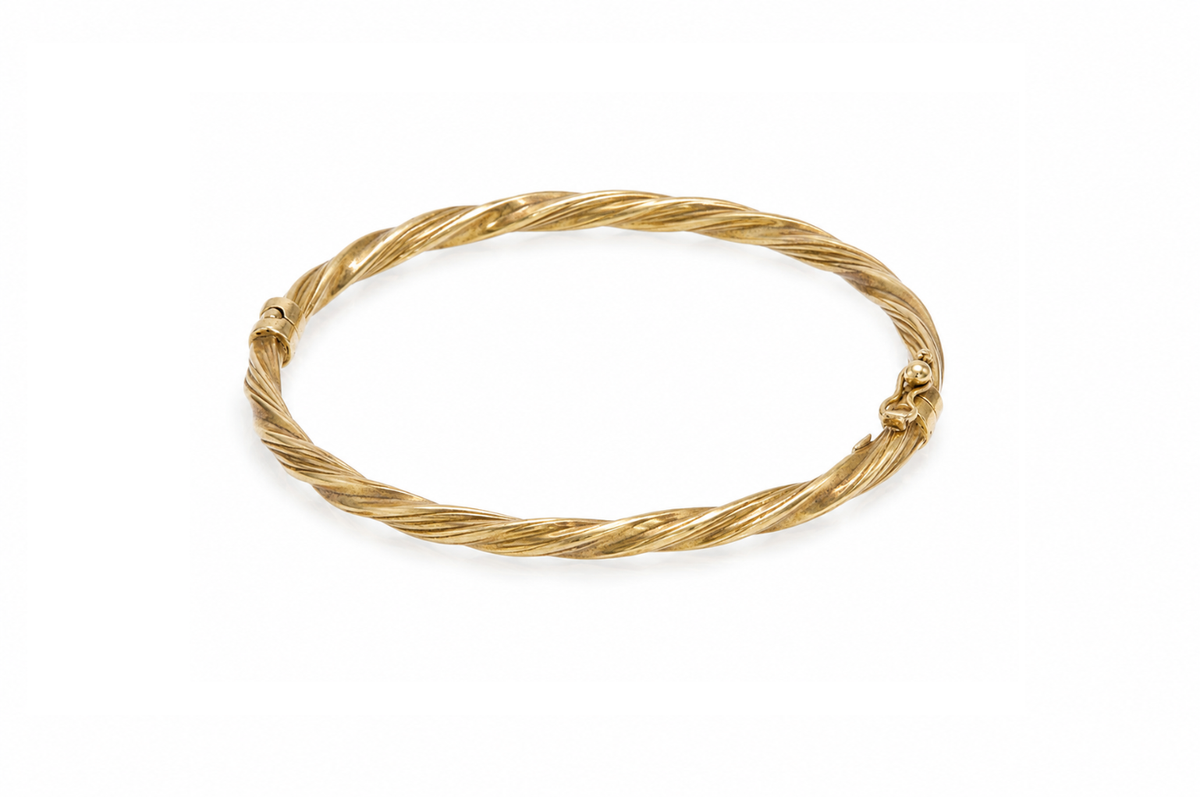 9ct gold twist bangle