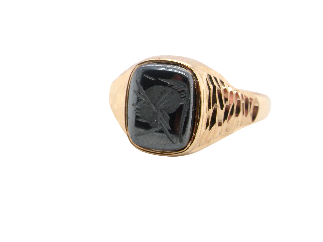 Haematite signet ring