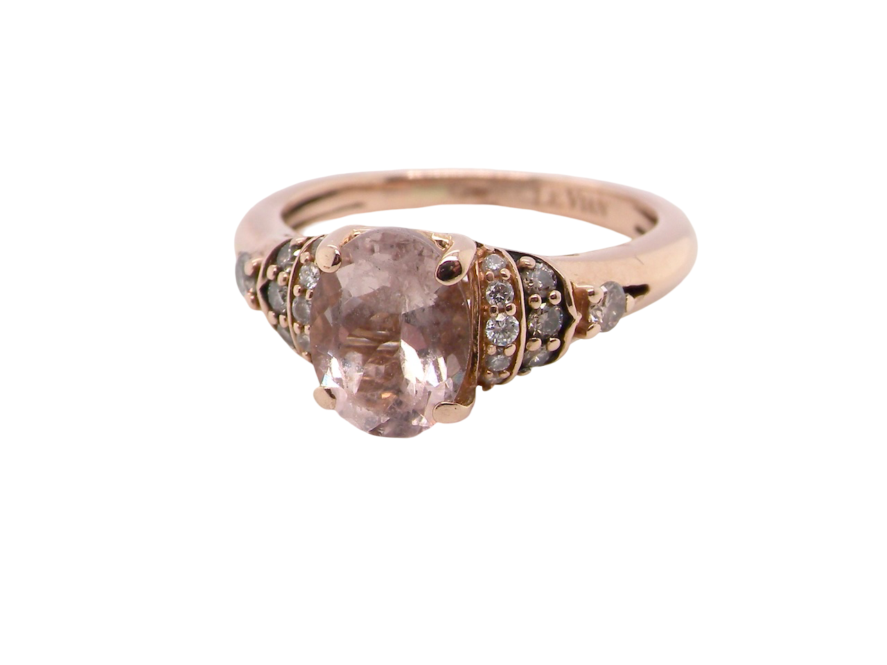 Morganite and Diamond cluster ring