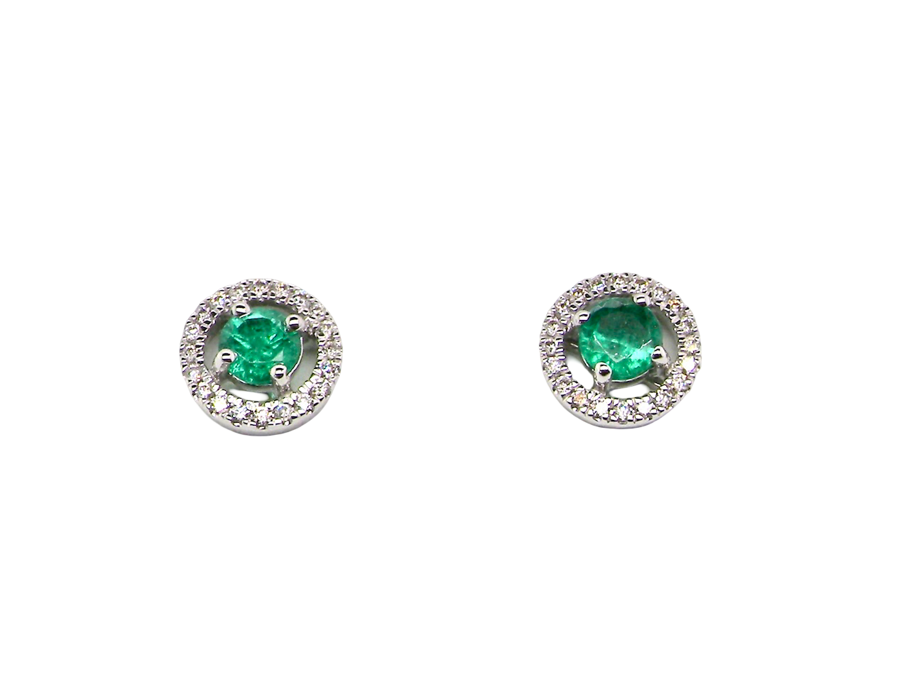 A fine pair of NEW Emerald and Diamond earrings