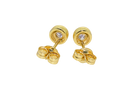 Reverse view of rim set diamond earrings