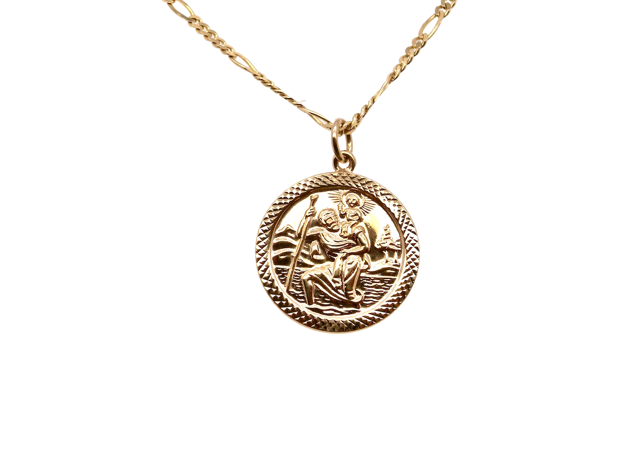 The Patron Saint for Travellers, a gold St Christopher medallion.&nbsp;