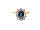 A traditional Sapphire and Diamond cluster ring
