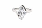 This four stone ring features brilliant cut white diamonds, each 4mm (0.25 carats). The total estimated weight is one carat, with a colour rating of G-H and a clarity rating of SI.