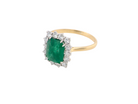 Vintage Emerald &amp; Diamond Cluster Ring – Timeless Elegance (c.1980s)side