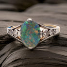 black opal and diamond ring
