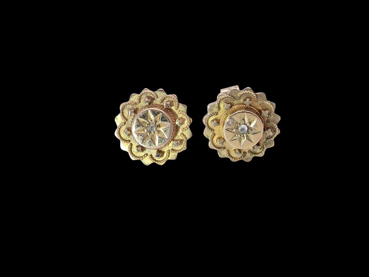 antique earrings. Flower shaped,