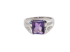  beautiful dress ring crafted in 14ct white gold (stamped 585), featuring a stunning rectangular-cut Tanzanite measuring approximately 9 x 7.5mm, estimated at 2.5 carats. 