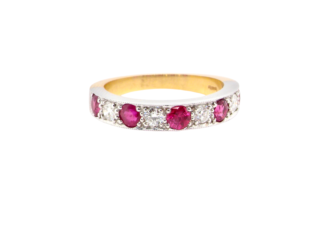 beautifully crafted 18 carat gold half-hoop eternity ring, 