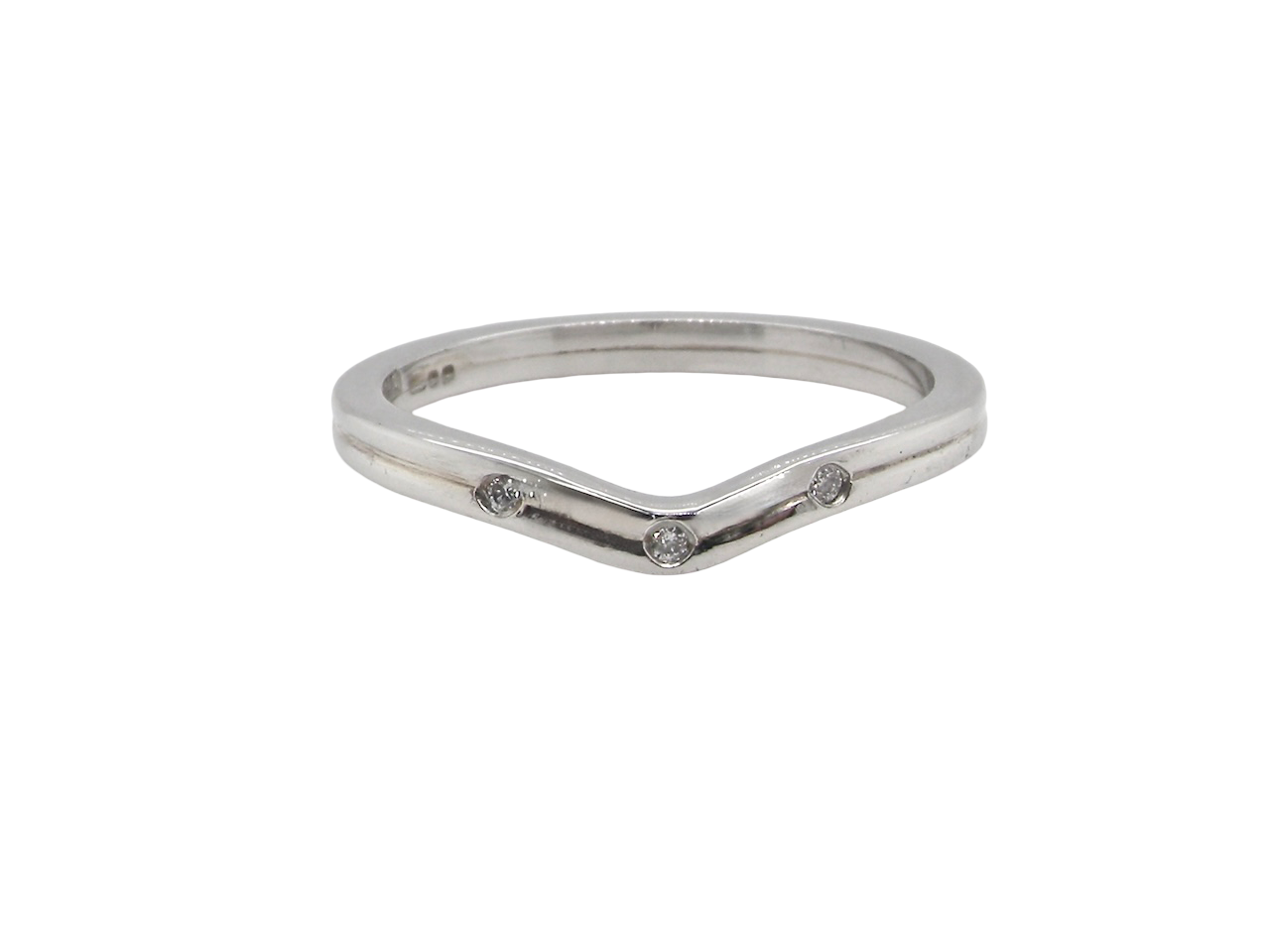 A diamond wishbone ring