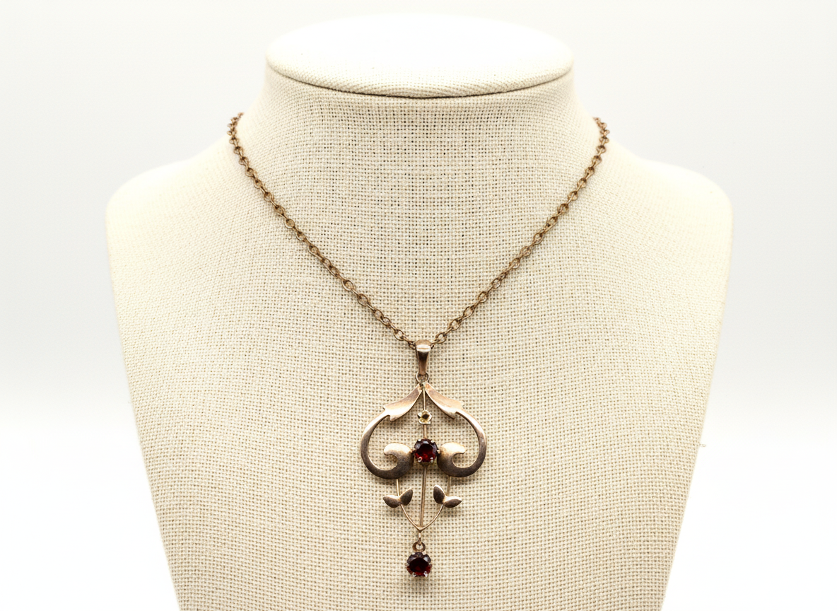 A Victorian garnet pendant