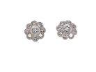 elegant pair of 18 carat gold* cluster earrings, each beautifully set with brilliant-cut white diamonds.