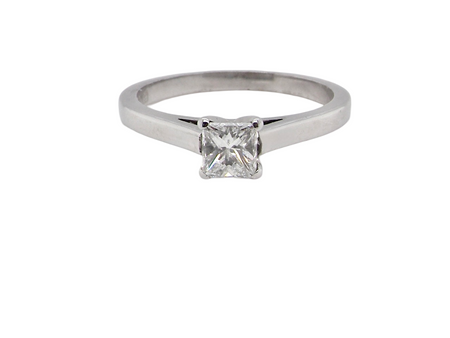 A Princess Cut- Solitaire Diamond Ring
