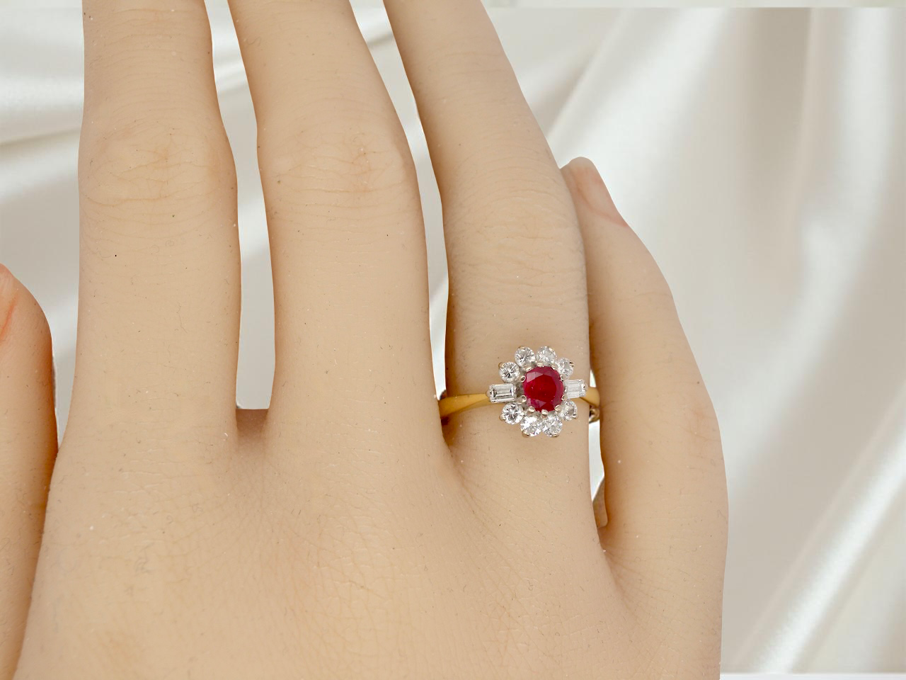 hand A 1980s classic-  Ruby and Diamond Ring