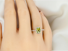 A 9 Carat White Gold Peridot &amp; Diamond Ring