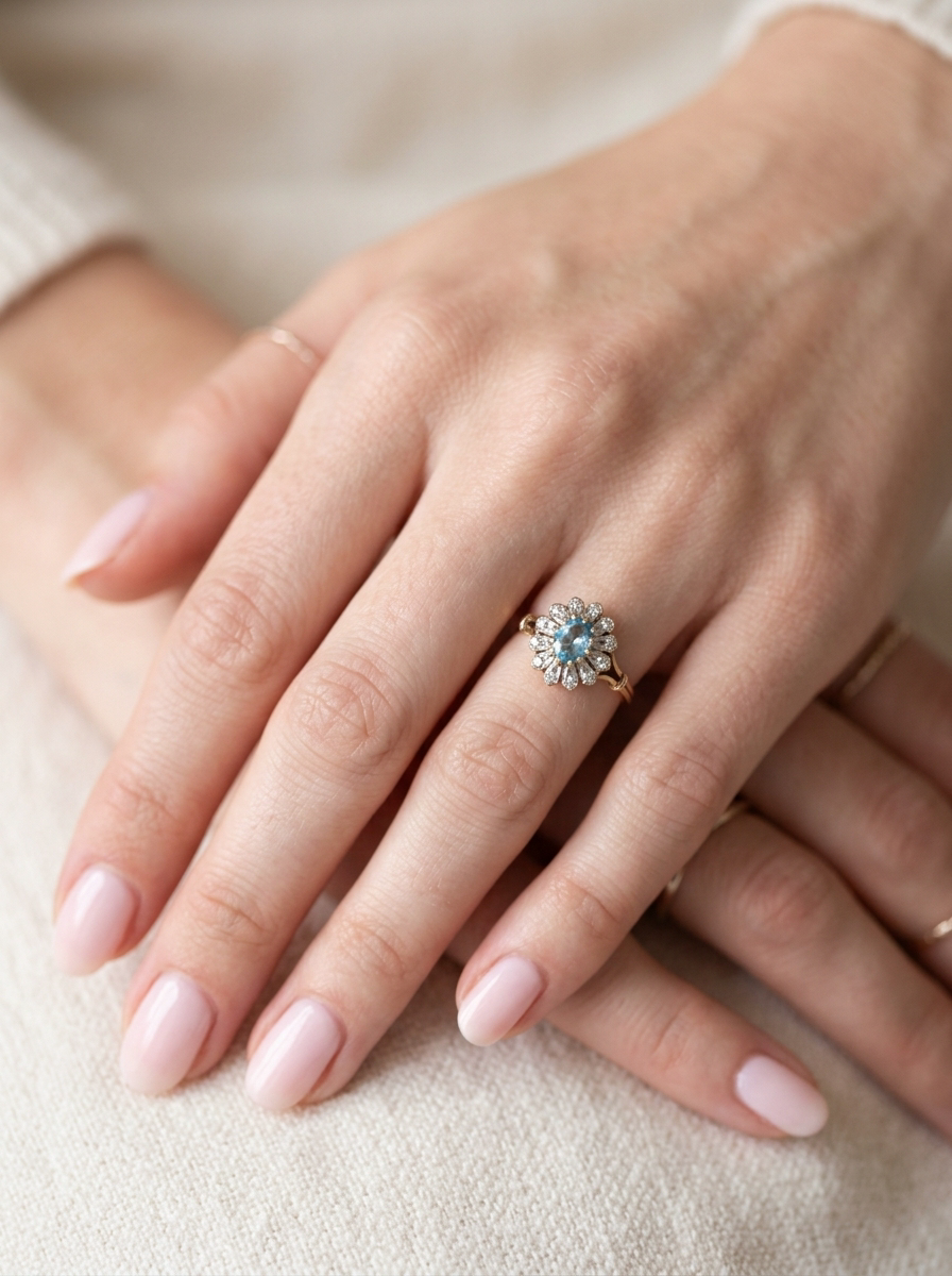 A Blue topaz and Diamond ring – Vintage Tom