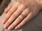 hand A 9 carat gold dress ring, based on a Victorian style, this reproduction faithfully copies the design from that iconic era.
