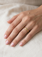 hand A 9 carat gold wedding ring. Classic D shape profile, just 2.9mm width