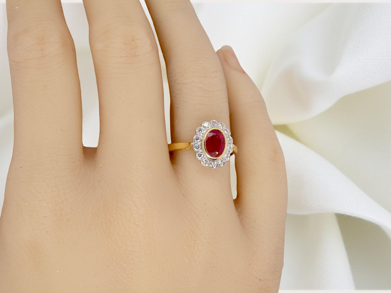 A Beautiful 1990s Ruby and Diamond Cluster Ring – London 1995