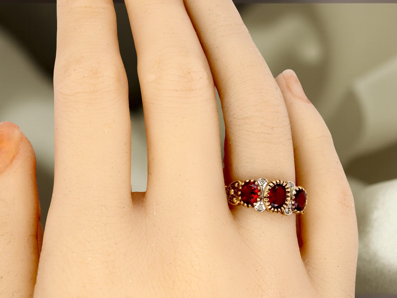 A Garnet and Diamond dress ring