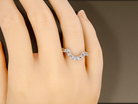 hand A U shaped Diamond Wishbone Ring
