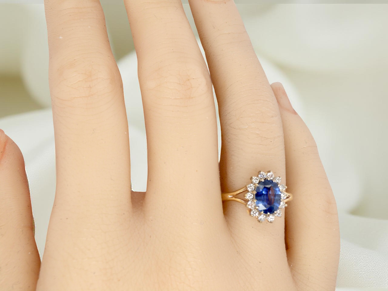 A Vintage Sapphire &amp; Diamond Cluster Ring (c.1960–1970)