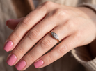 hand A charming&nbsp; early 20th century diamond ring, featuring a beautifully proportioned navette-shaped head, 