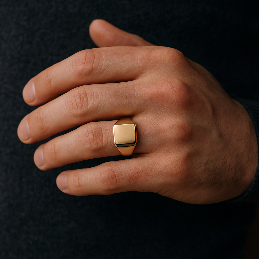 A mans gold signet ring