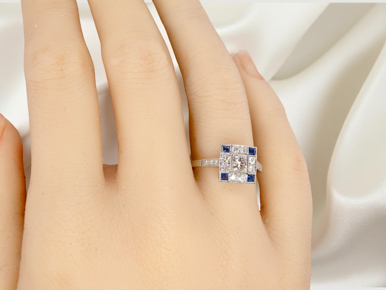 An Art Deco Style Platinum Cluster Ring