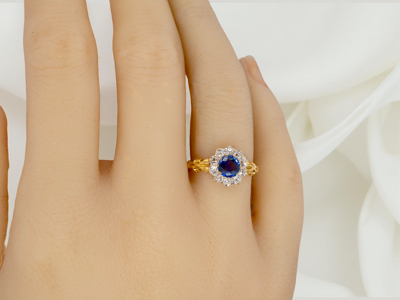 An antique Sapphire and Diamond cluster ring