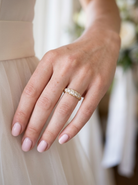 hand An antique boat shaped five stone ring. Set with five old cut white diamonds. Centre 5mm (0.45-0.50 carats) each side a 4mm stone, at each end a 2.4mm stone. Total diamond content estimated at one carat.