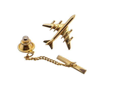 A jet aeroplane tie stud