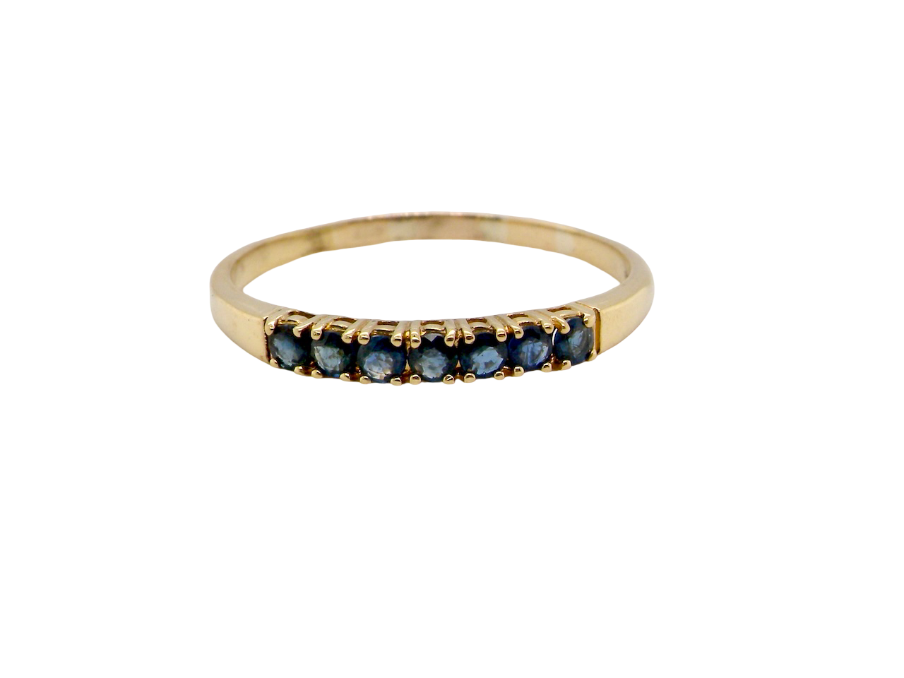 A sapphire half hoop eternity ring 