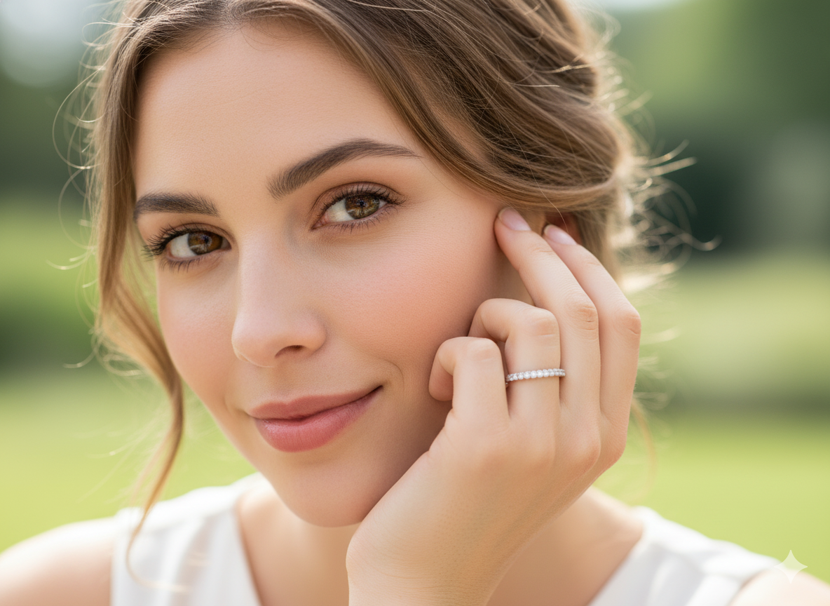A Half Hoop  Eternity Ring