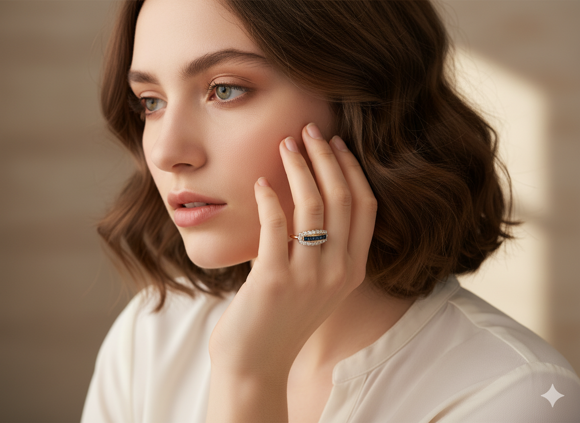 A Vintage Sapphire and Diamond Cluster Ring (c. 1920–1930)