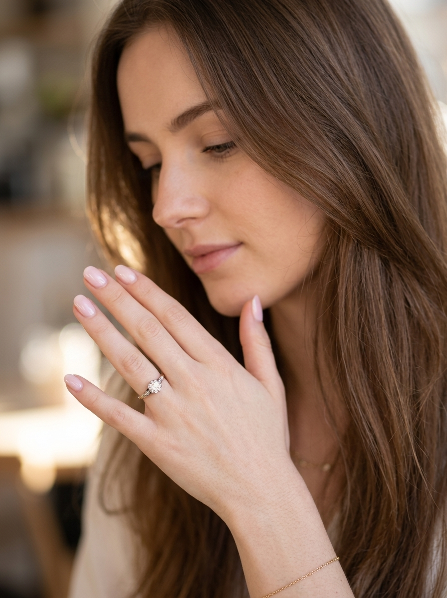 model A beautifully elegant vintage solitaire ring dating to the 1930s, showcasing a classic old brilliant-cut white diamond.

The centre diamond measures approximately 6.2mm 