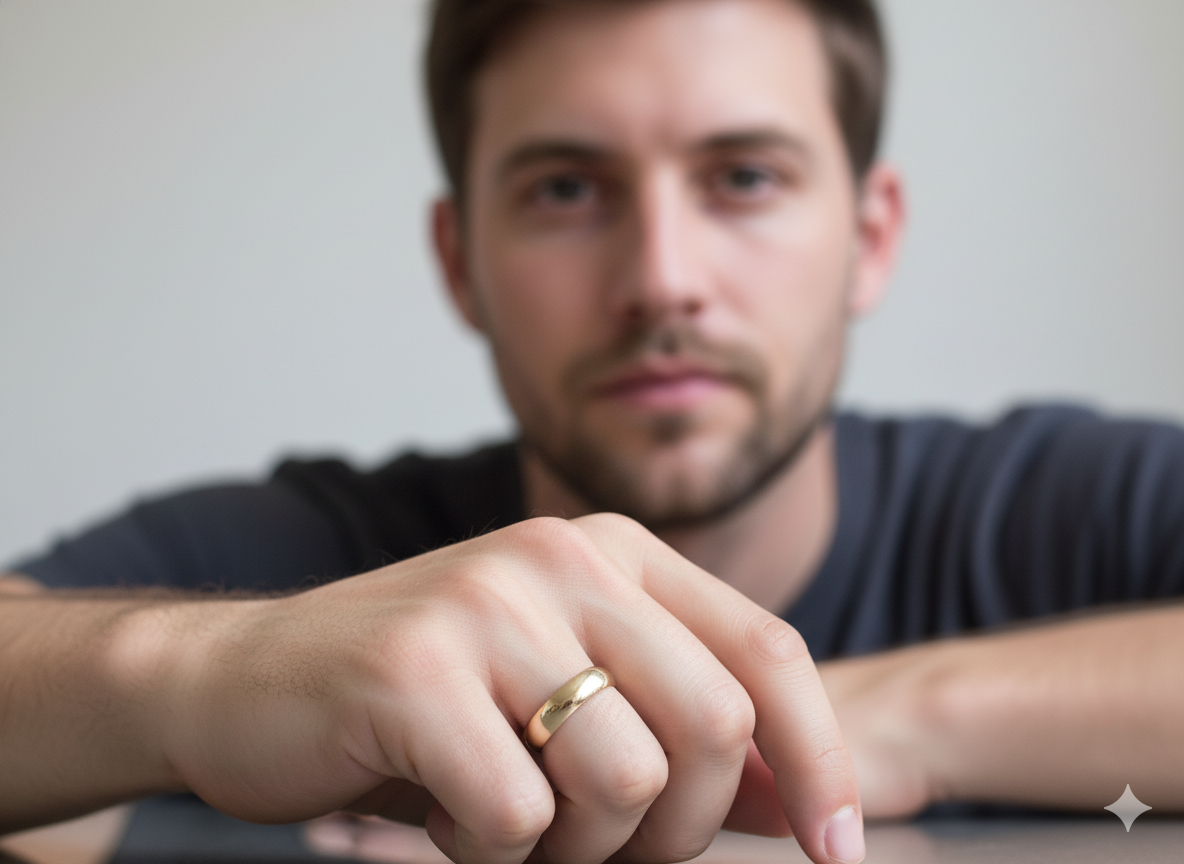 model A classic plain D-shaped wedding band 